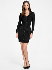 Cammi Metallic Knit Sweater Dress