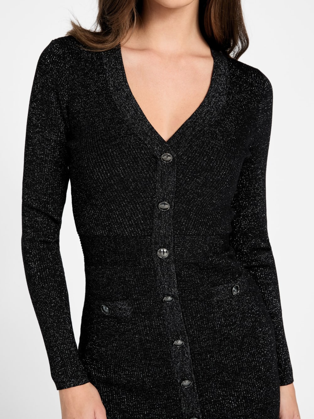 Cammi Metallic Knit Sweater Dress