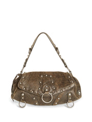 Cracked Leather Shoulder Bag