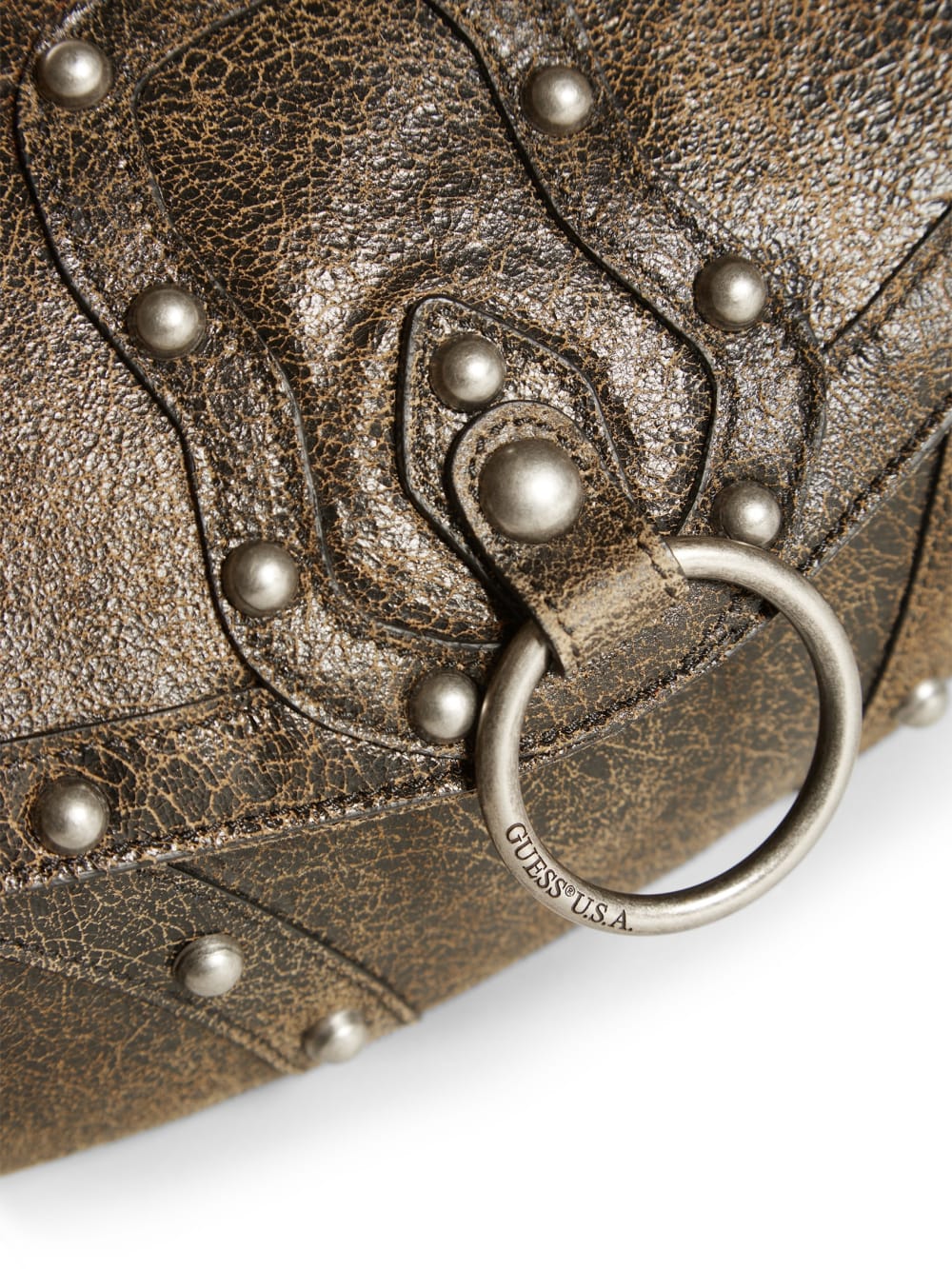 Cracked Leather Shoulder Bag