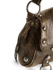 Cracked Leather Shoulder Bag