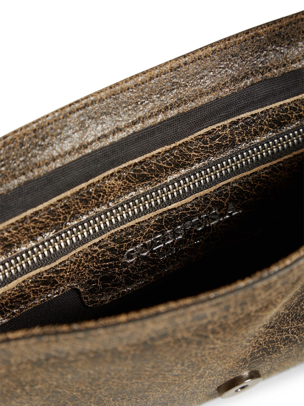 Cracked Leather Shoulder Bag