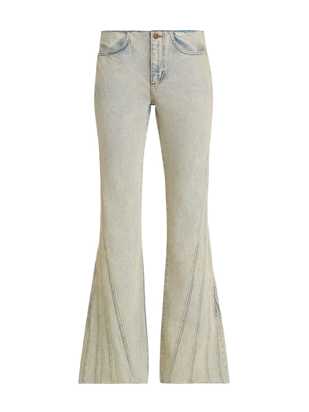 panel denim flare pants