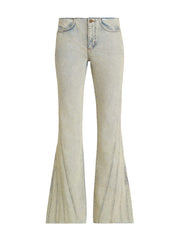 panel denim flare pants