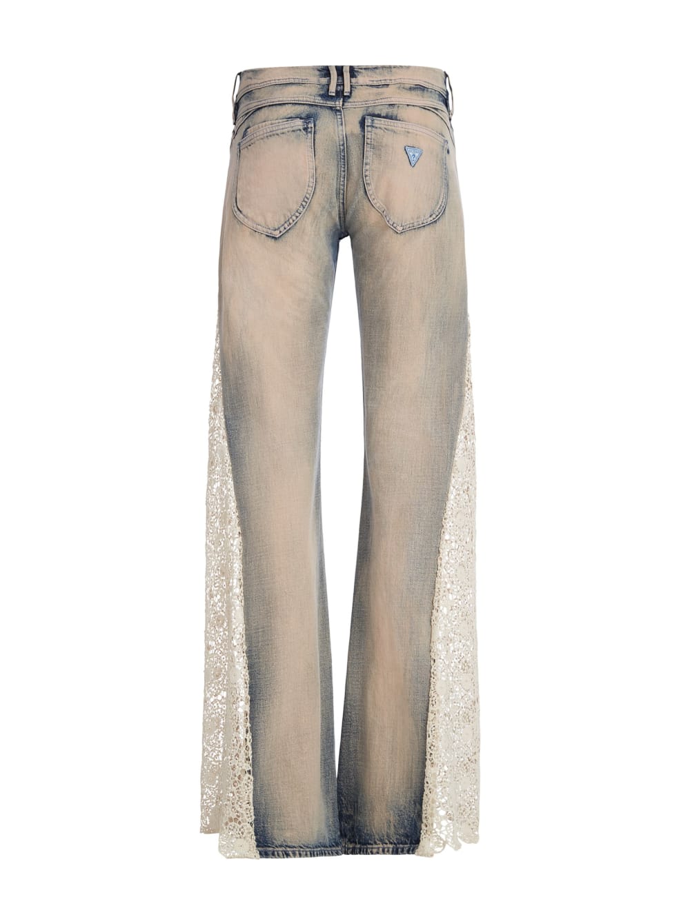 lace denim flare pants