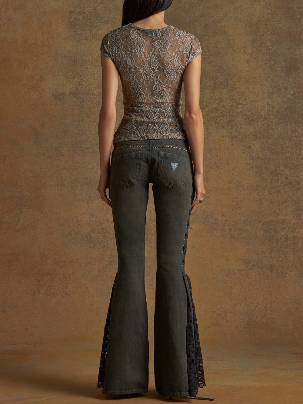 flare lace jeans