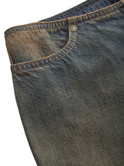 eyelet low-rise denim pants