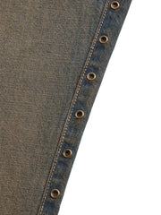 eyelet low-rise denim pants