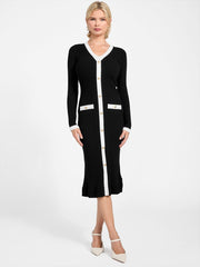 Rib-knit midi dress