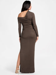 Eco Astrid Off-Shoulder Draped Dress