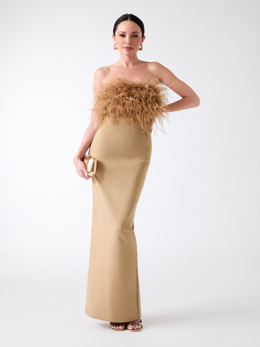 Evita Feather Bandage Gown