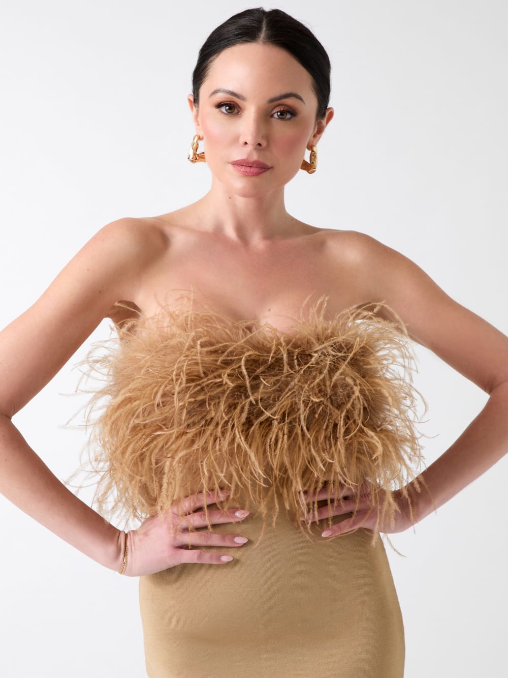 Evita Feather Bandage Gown