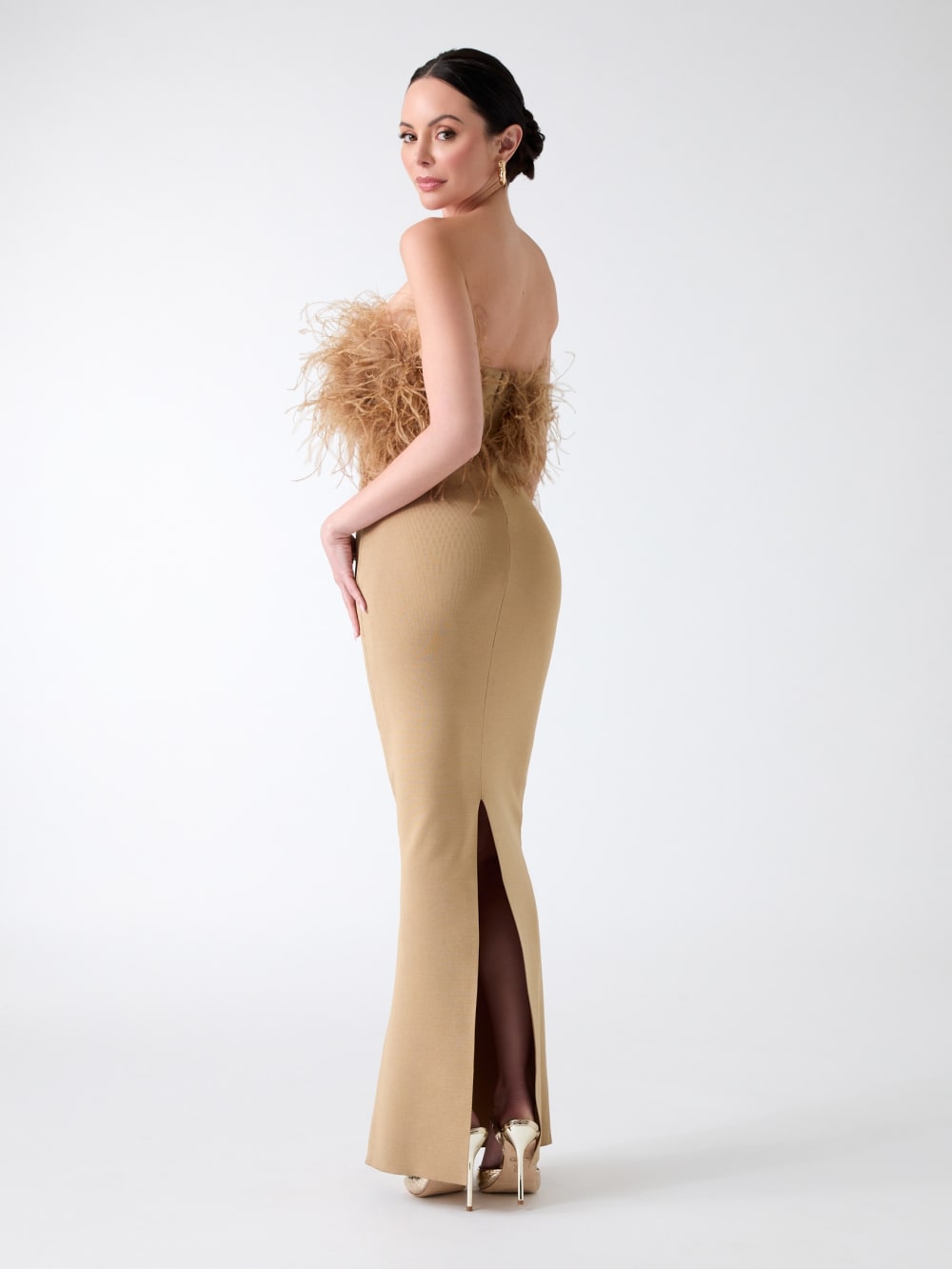 Evita Feather Bandage Gown