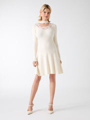 Candice Lace-Trim Sweater Dress
