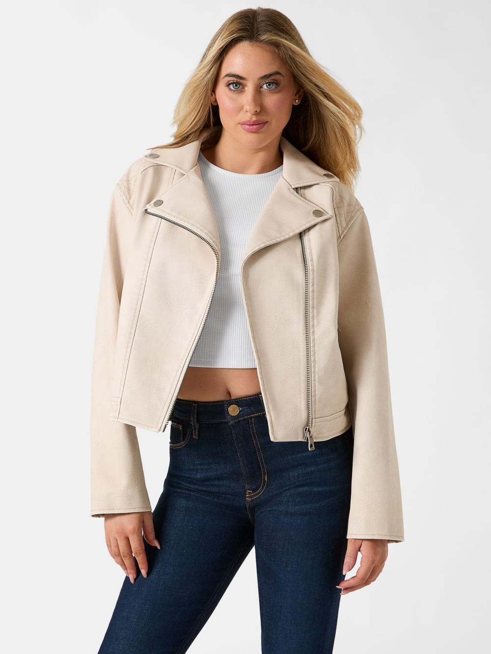 Leather biker jacket