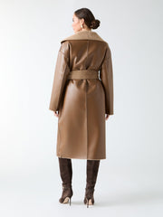 Ines Reversible Faux-Leather Coat