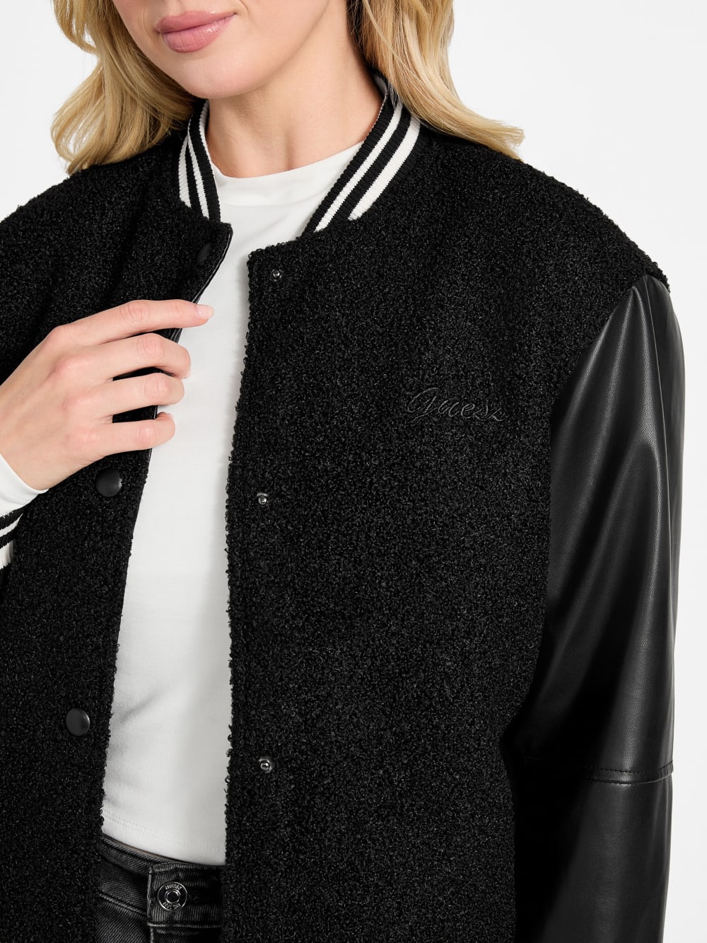 Eco Danielle Boucle Varsity Jacket