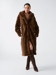 Maya Longline Faux-Fur Coat
