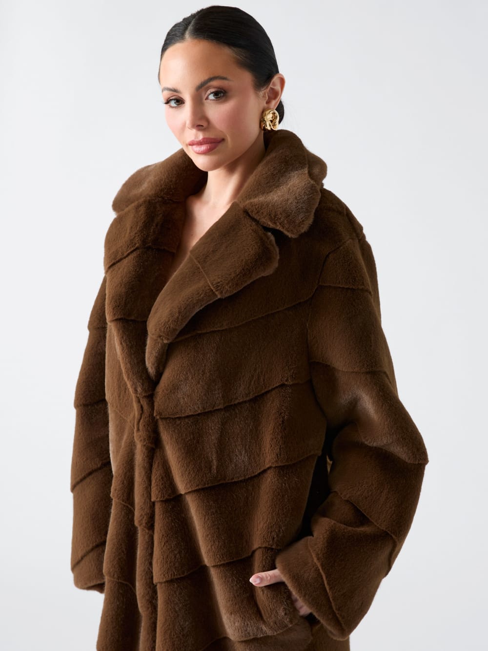 Maya Longline Faux-Fur Coat