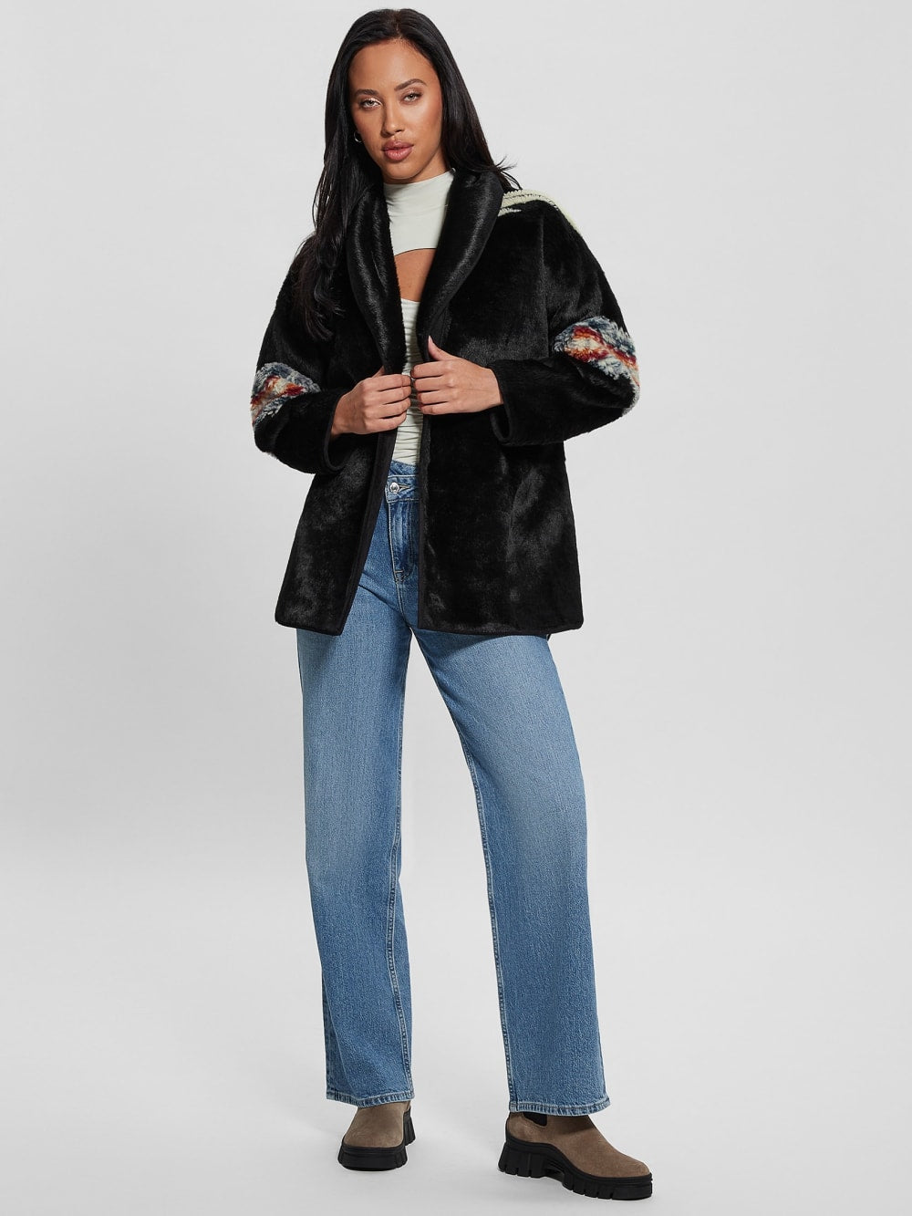 Carlotta Faux-Fur Wrap Jacket