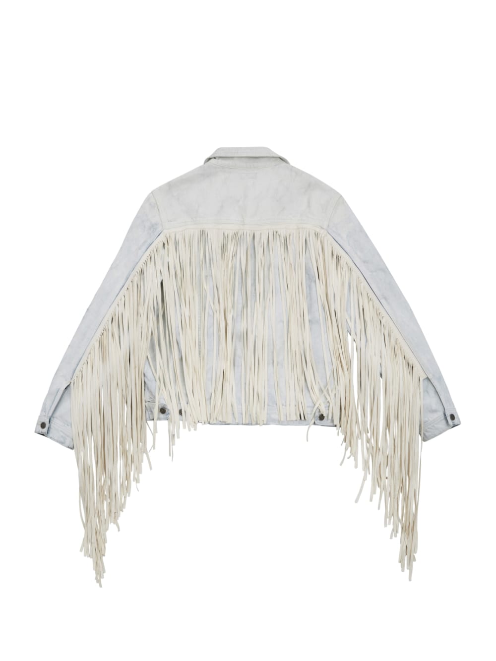 Painted Denim Fringe Jacket