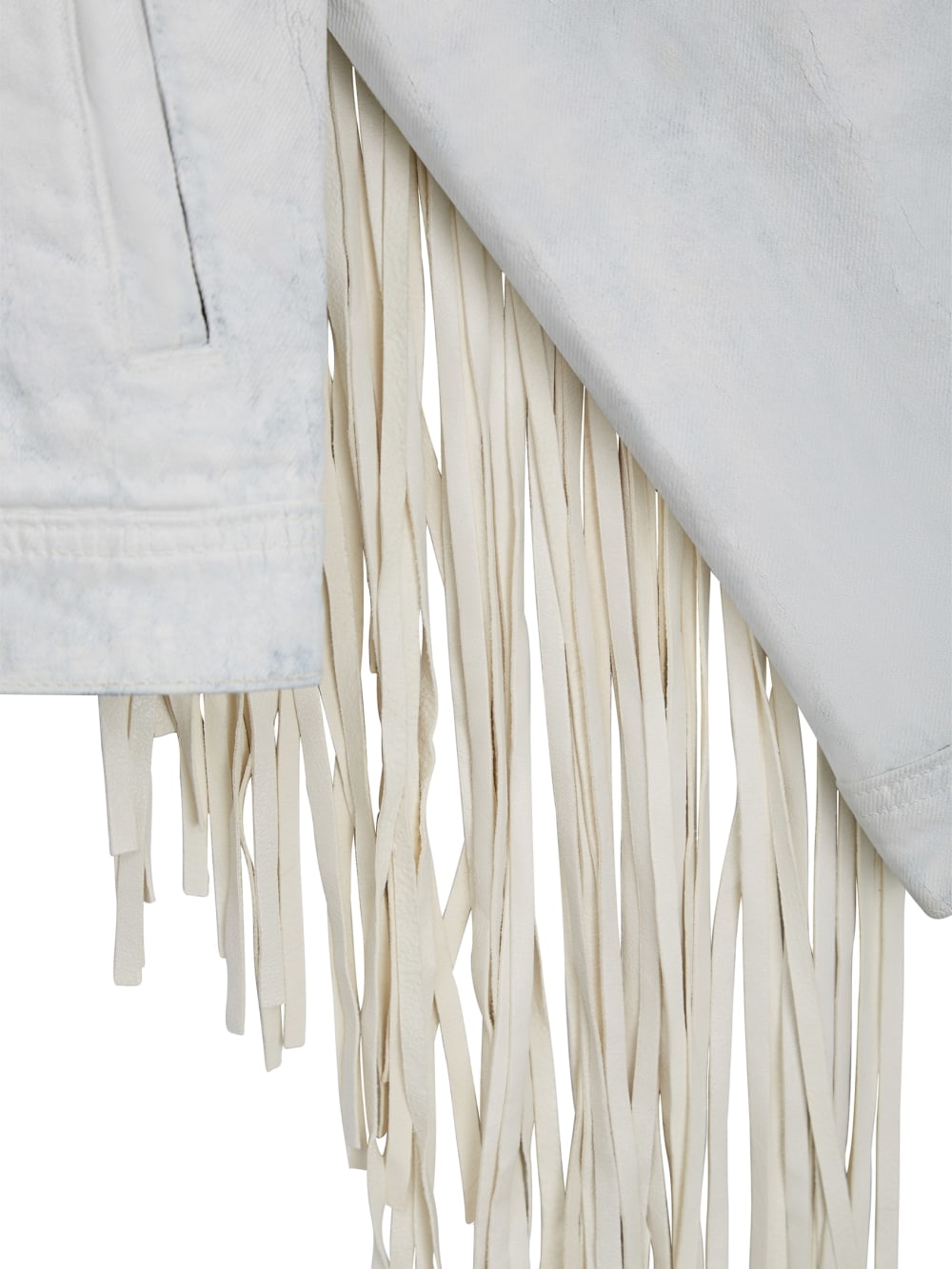Painted Denim Fringe Jacket