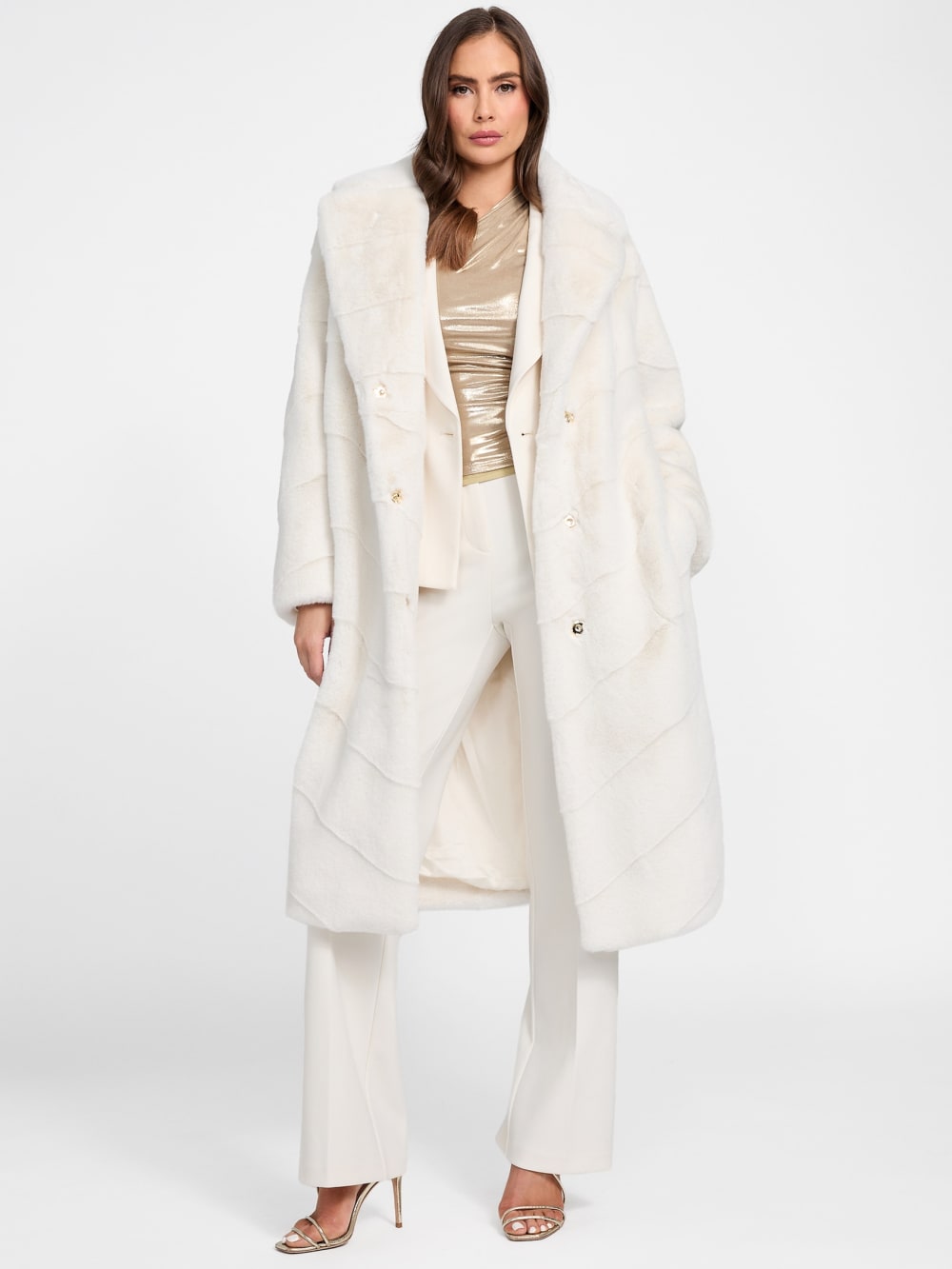 Maya Longline Faux-Fur Coat