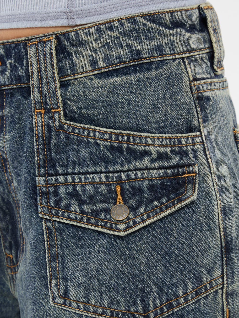 GUESS Originals Double Patch Pocket Wide Leg Jeans