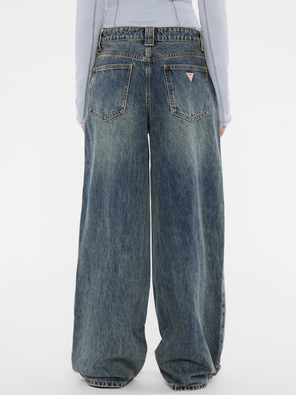 GUESS Originals Double Patch Pocket Wide Leg Jeans