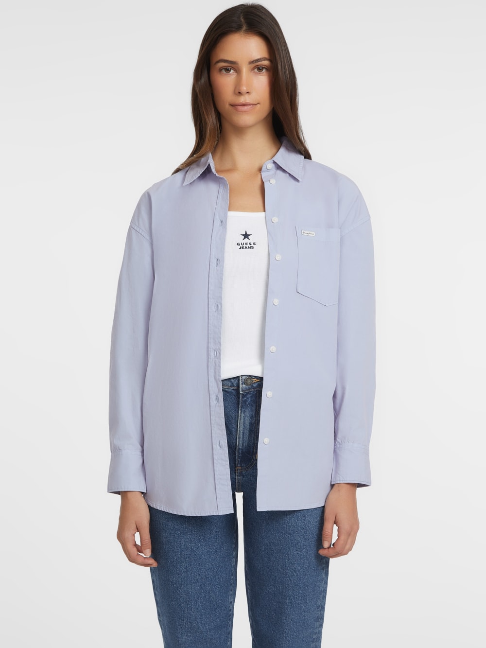 Oversized Long-Sleeve Pocket Shirt