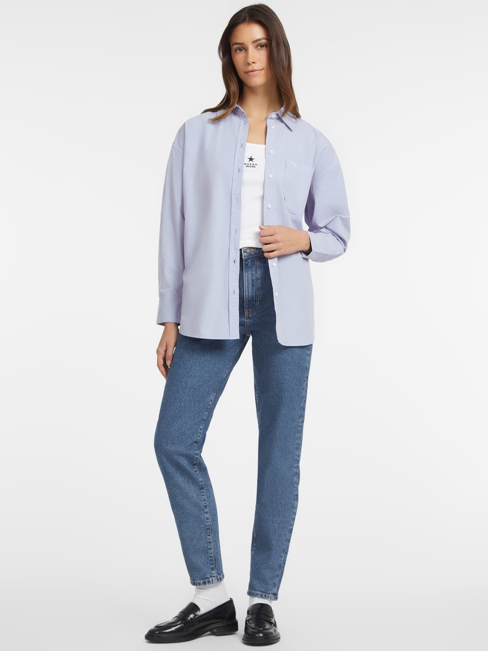 Oversized Long-Sleeve Pocket Shirt