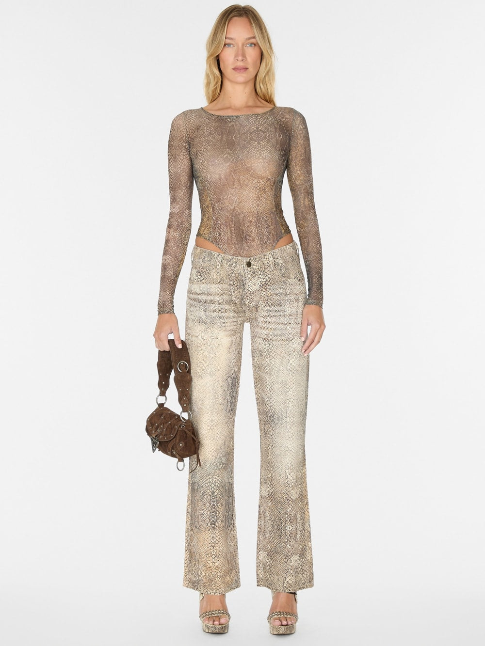 printed mesh bodysuit