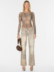 printed mesh bodysuit