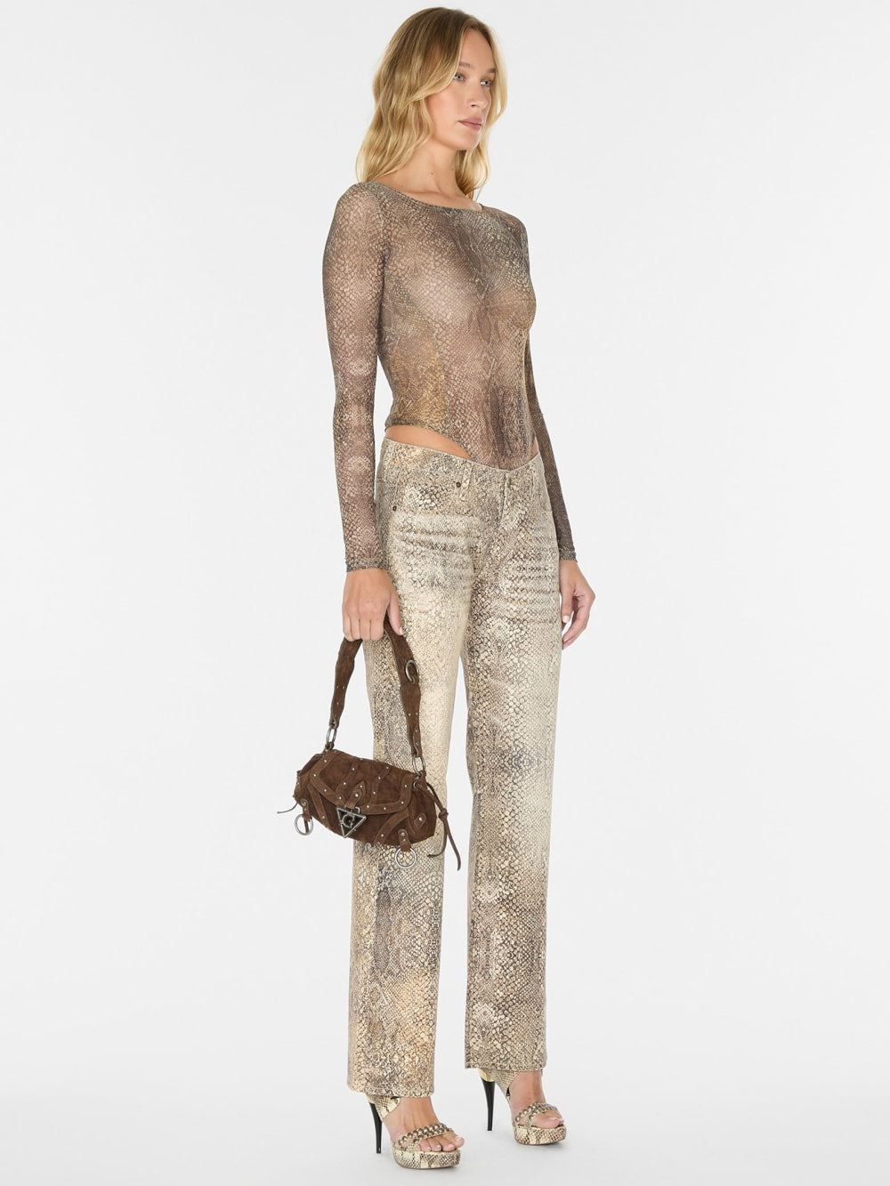 printed mesh bodysuit