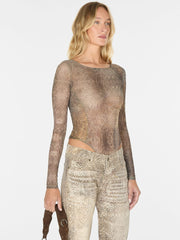printed mesh bodysuit