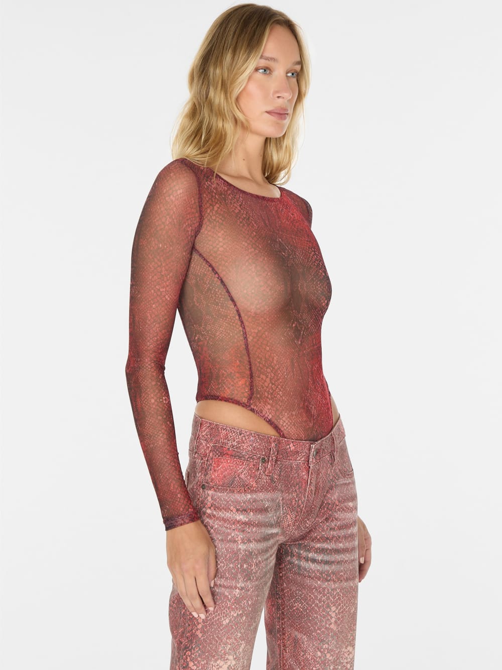 printed mesh bodysuit