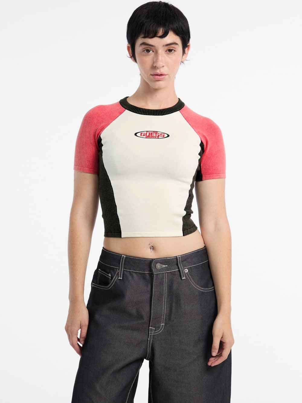 GUESS Originals Eco Fitted Racing Sweater Top
