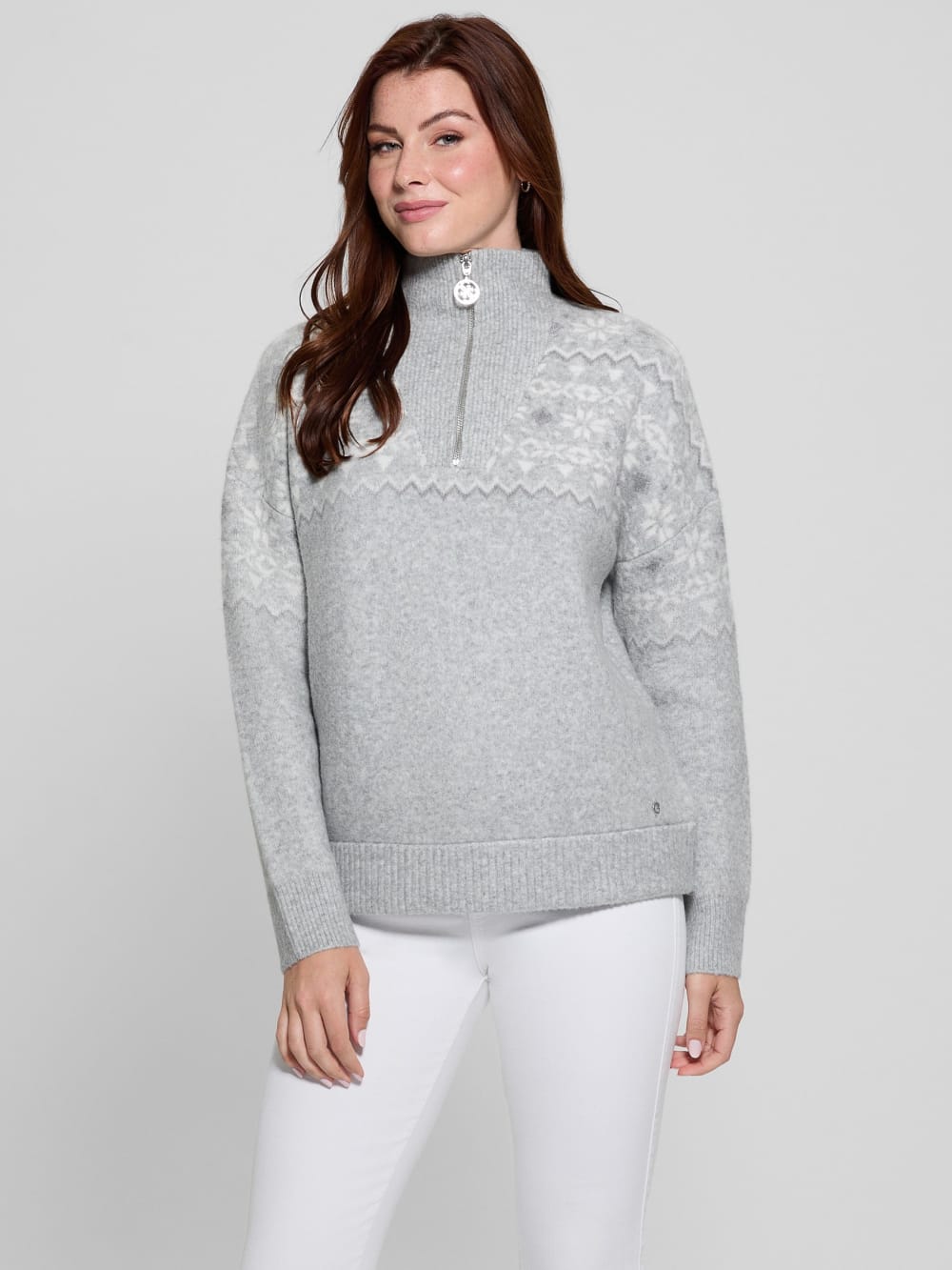 Half-Zip Wool-Blend Pullover Sweater