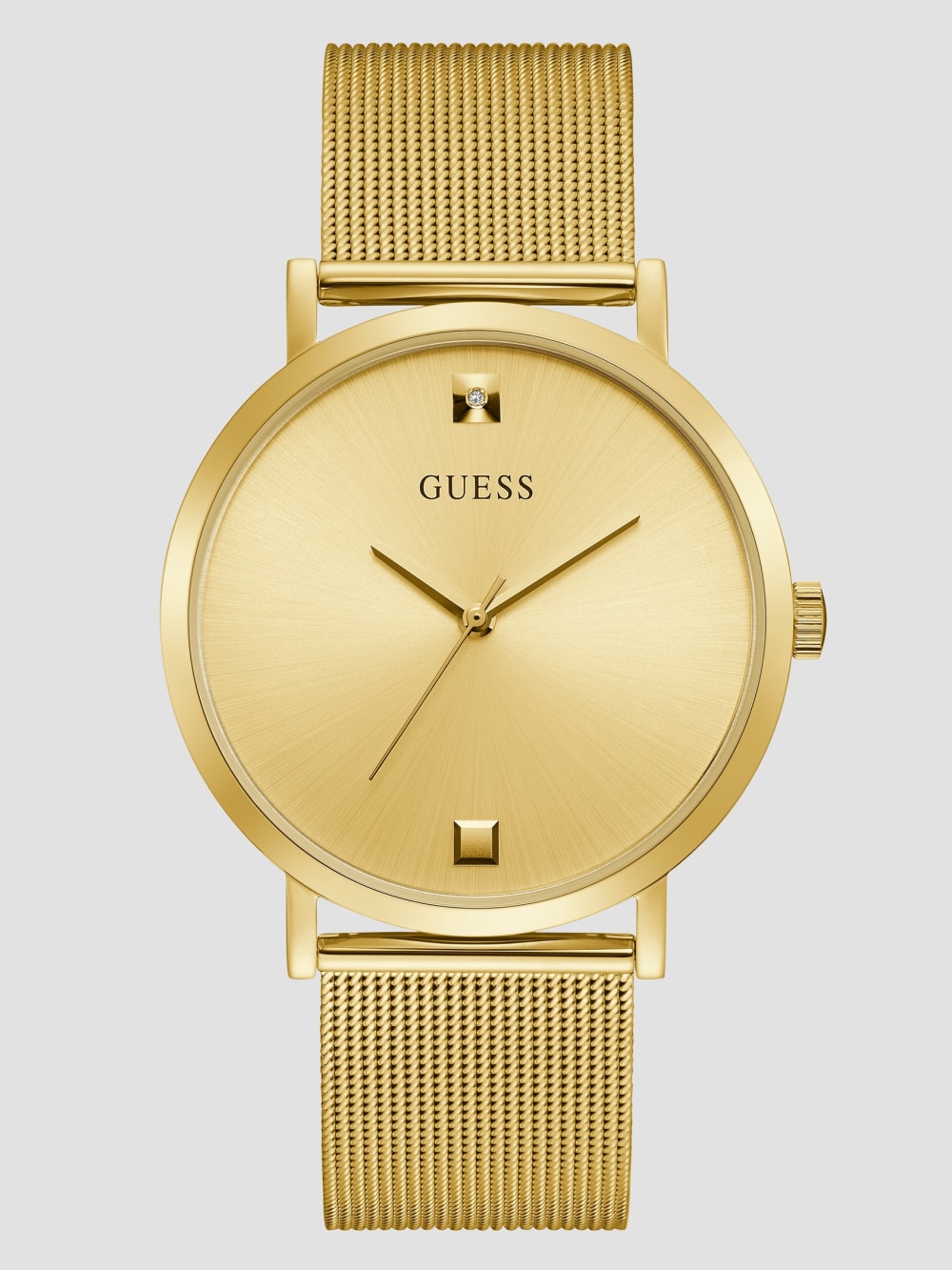 Gold-Tone Mesh Diamond Analog Watch