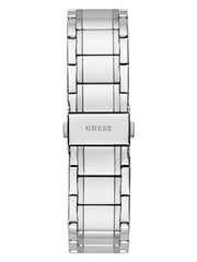 Silver-Tone and Blue Analog Watch