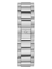 Gc Silver-Tone and Green Chronograph Watch