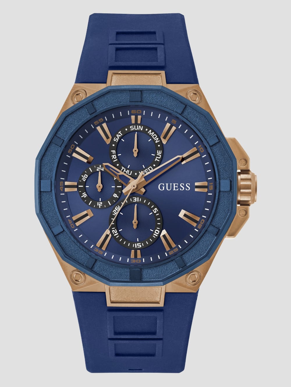 Rose Gold-Tone Silicon Chronograph Watch