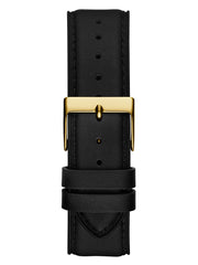 Gold-Tone and Black Leather Multifunction Watch