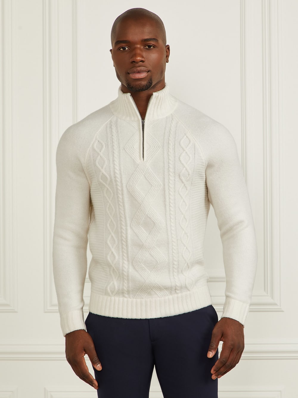 Eco Half-Zip Cable Knit Sweater