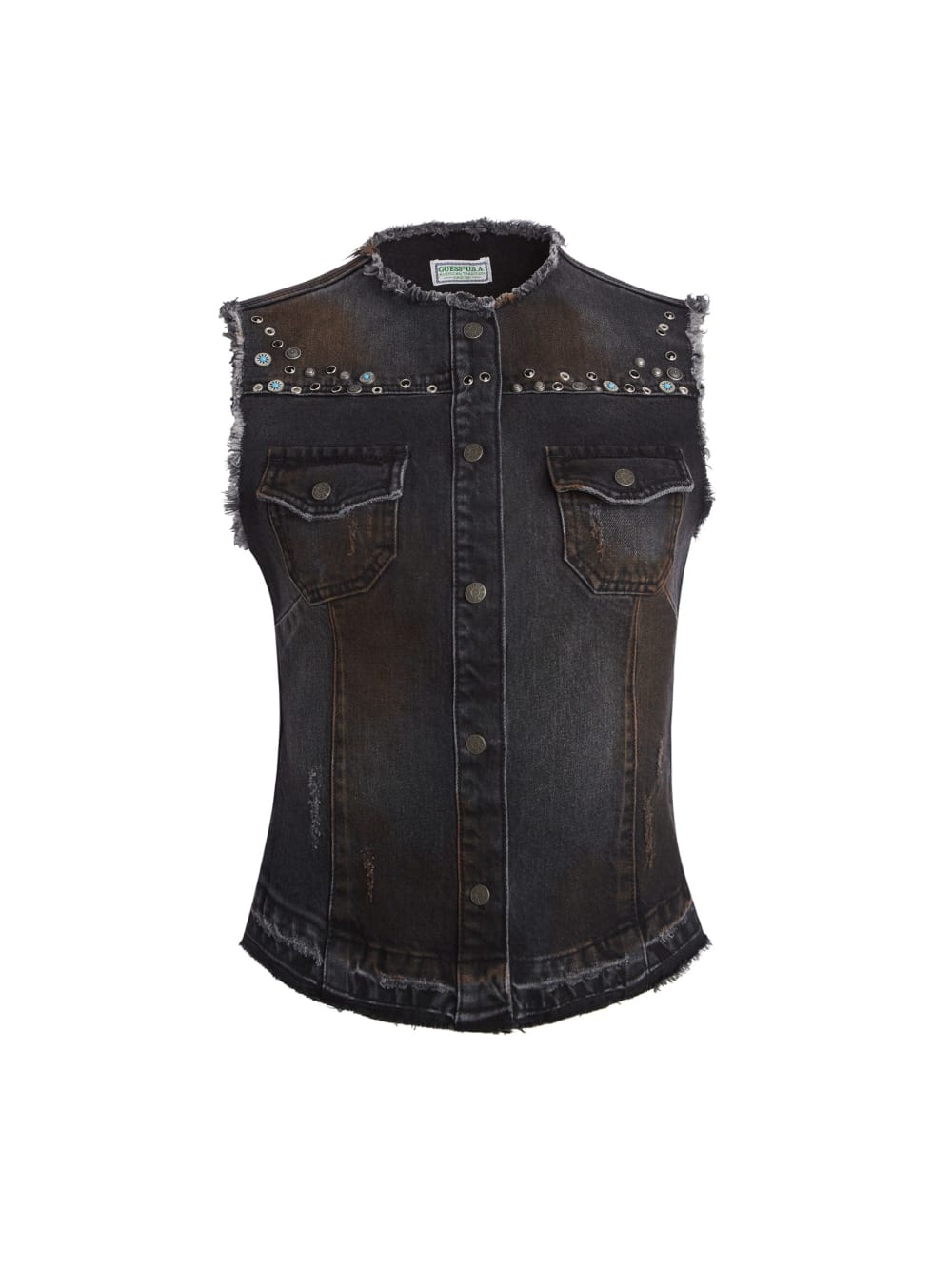 western denim vest