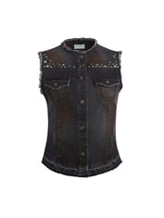 western denim vest