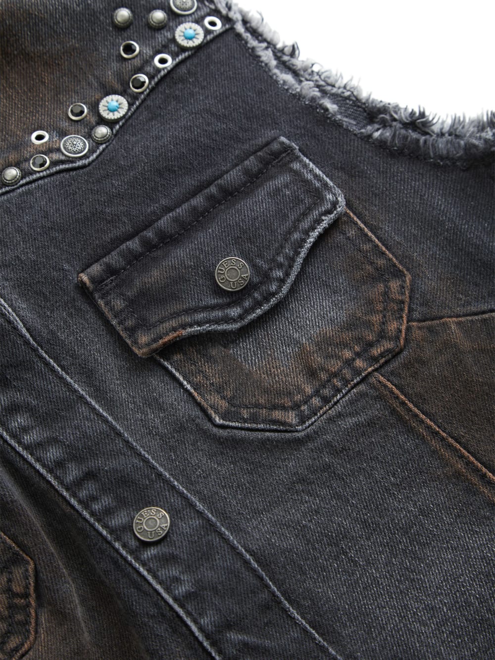 western denim vest
