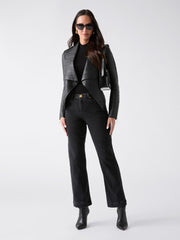 Shayna Drape Leather Jacket