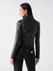 Shayna Drape Leather Jacket