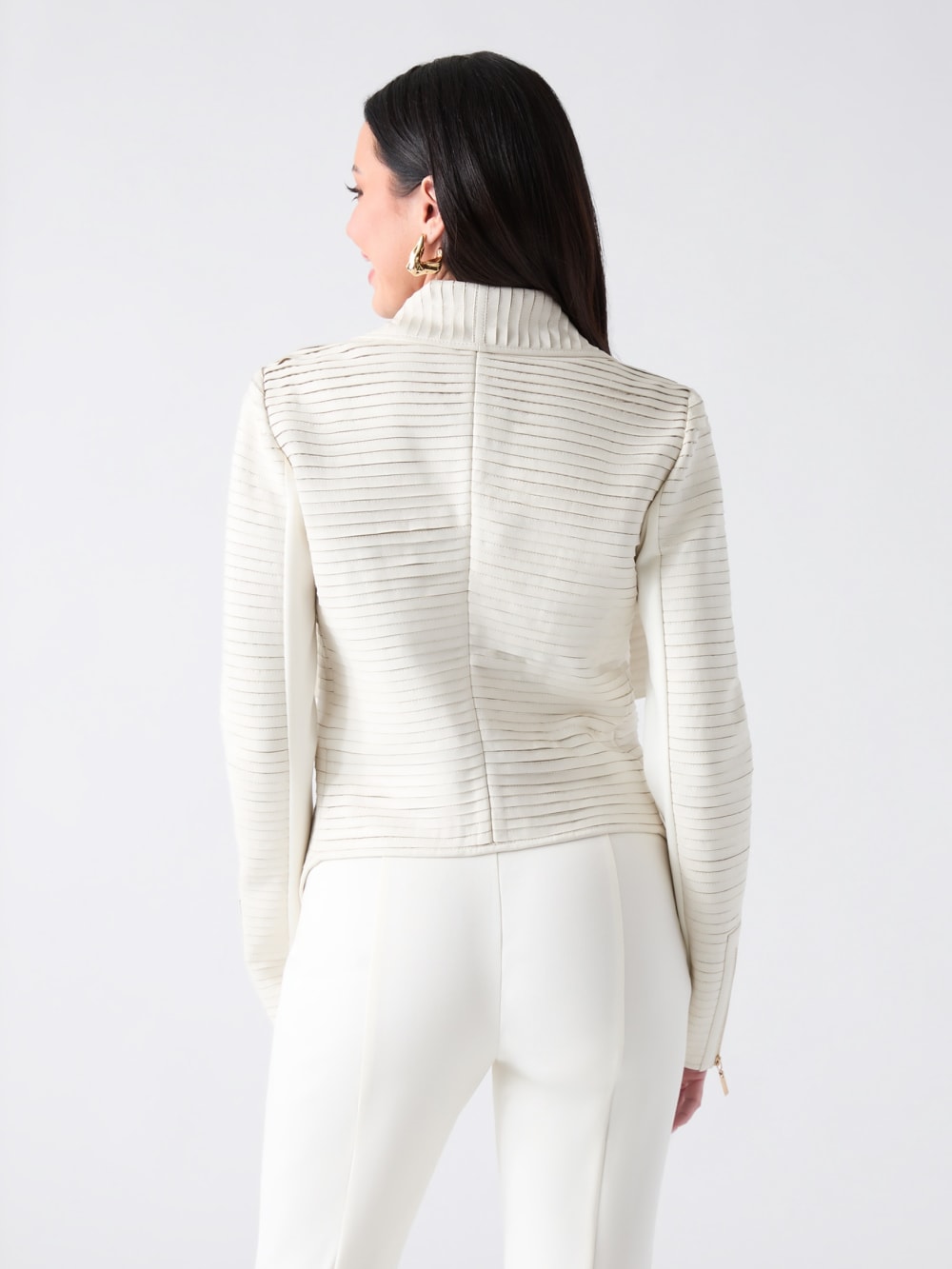 Shayna Drape Leather Jacket